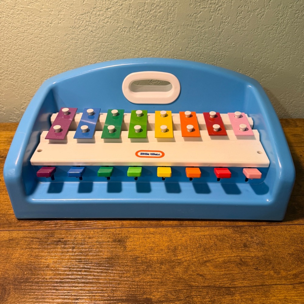 Little Tikes Tap-a-Tune Piano Xylophone Vintage 1985 Blue Musical Toy 8 Keys
